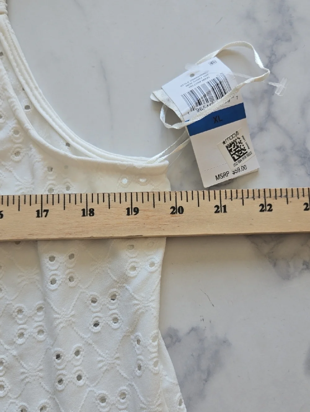 1.STATE Womens Eyelet Maxi Dress Cover-Up Resortwear Beachy Ivory Size XL NWT
